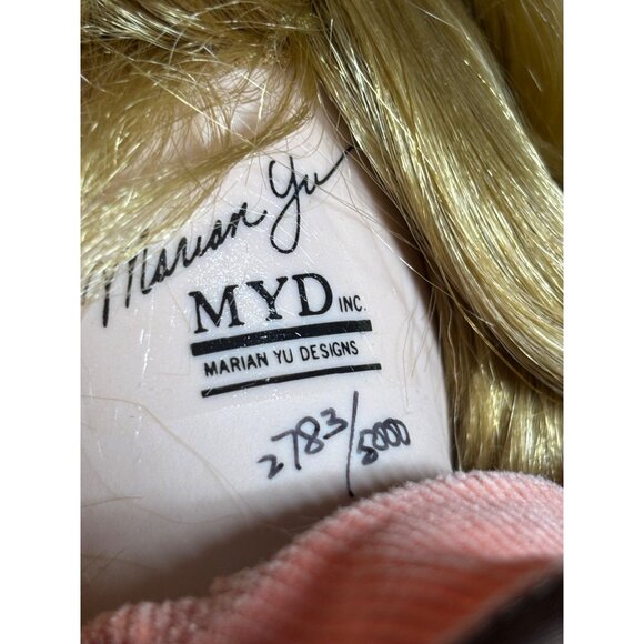 Vintage MYD Marian Yu Desings Porcelain Doll Red hair Numbered + stand - Picture 2 of 12